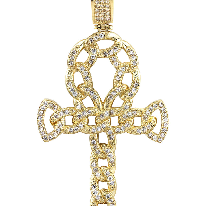 10K Yellow Gold Ankh Necklace | Small 9 Grams - Large 26 Grams