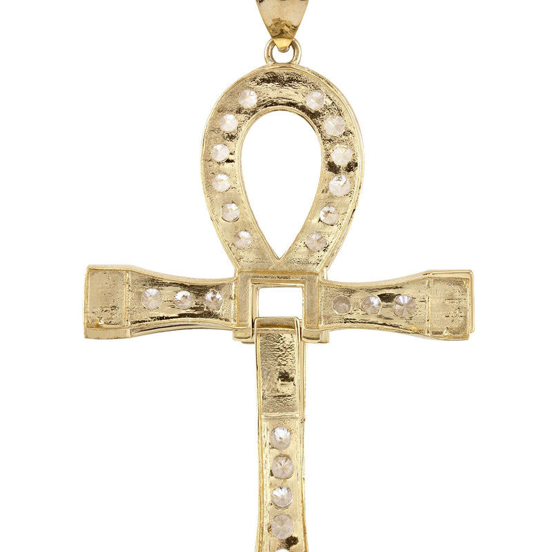 10K Yellow Gold Ankh Necklace | Small 9 Grams - Large 24 Grams
