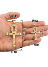 10K Yellow Gold Ankh Necklace | Small 9 Grams - Large 24 Grams