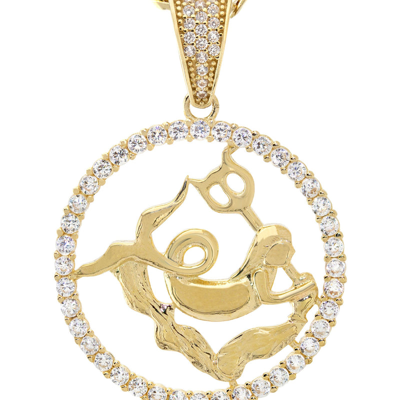 10K Yellow Gold Zodiac Aquarius Necklace | Appx. 17.1 Grams