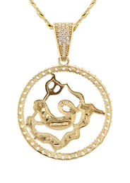 10K Yellow Gold Zodiac Aquarius Necklace | Appx. 17.1 Grams