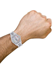 Diamond Mens Rolex Datejust Watch 16200  | 36MM | Full Diamond Color Baguettes Dial | Oyster Band