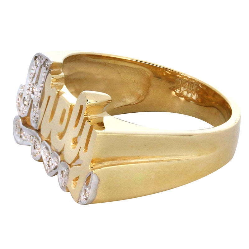 14K Diamond Two Tone Gold Name Ring | Appx. 5.6 Grams