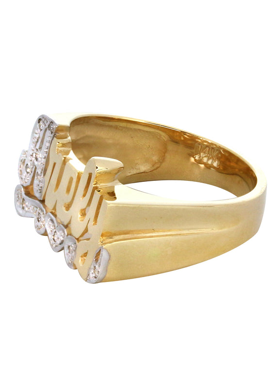 14K Diamond Two Tone Gold Name Ring | Appx. 5.6 Grams