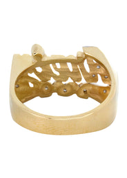 14K Diamond Two Tone Gold Name Ring | Appx. 5.6 Grams