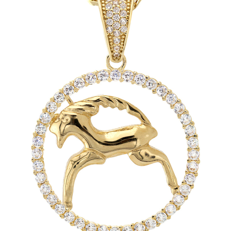 10K Yellow Gold Zodiac Aries Necklace | Appx. 17.2 Grams