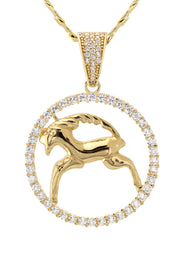10K Yellow Gold Zodiac Aries Necklace | Appx. 17.2 Grams