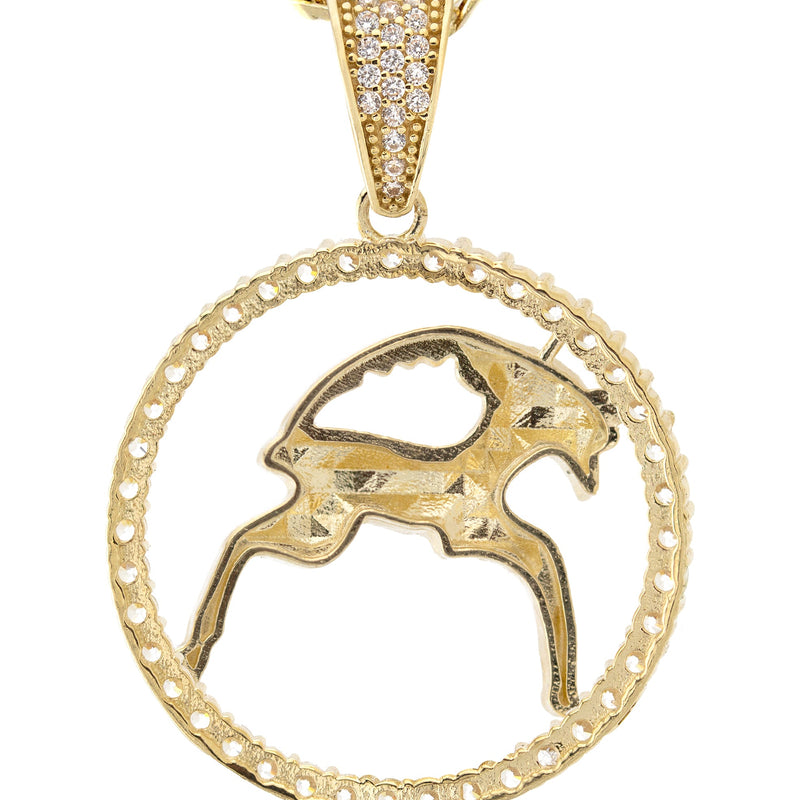 10K Yellow Gold Zodiac Aries Necklace | Appx. 17.2 Grams