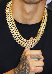 Gold Plated Iced Out Miami Cuban Link Choker