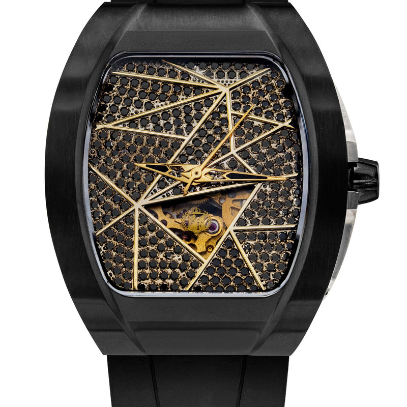 Frost NYC Diamond Evolution Women's Watch - Automatic Skeleton Black Triangle DLC | WFRST-01-TD-B Black Band | Pre - Sale