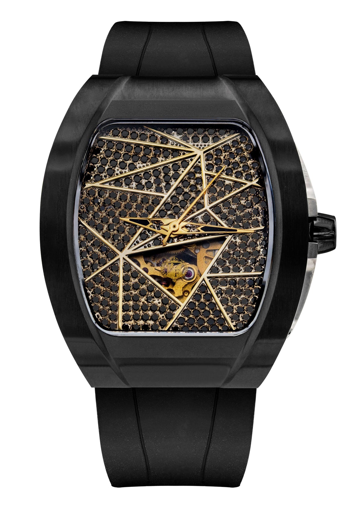 Frost NYC Diamond Evolution Women's Watch - Automatic Skeleton Black Triangle DLC | WFRST-01-TD-B Black Band | Pre - Sale