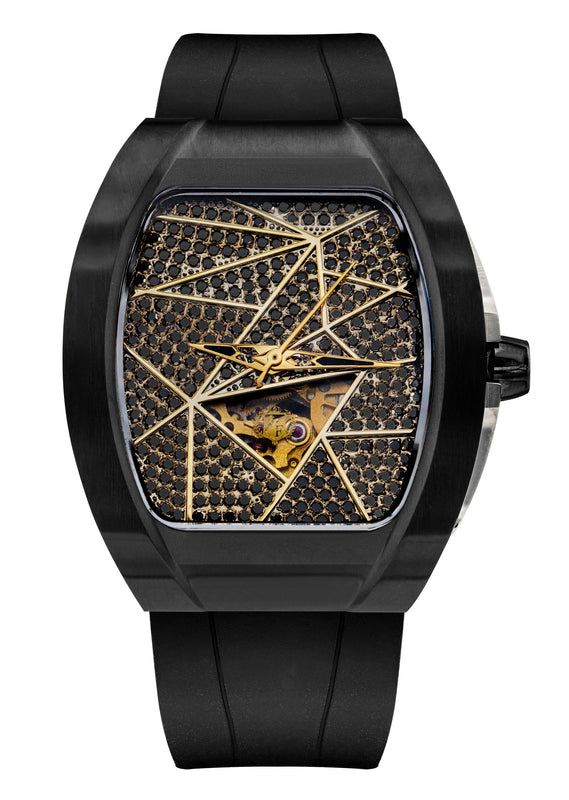 Frost NYC Diamond Evolution Women's Watch - Automatic Skeleton Black Triangle DLC | WFRST-01-TD-B Black Band | Pre - Sale
