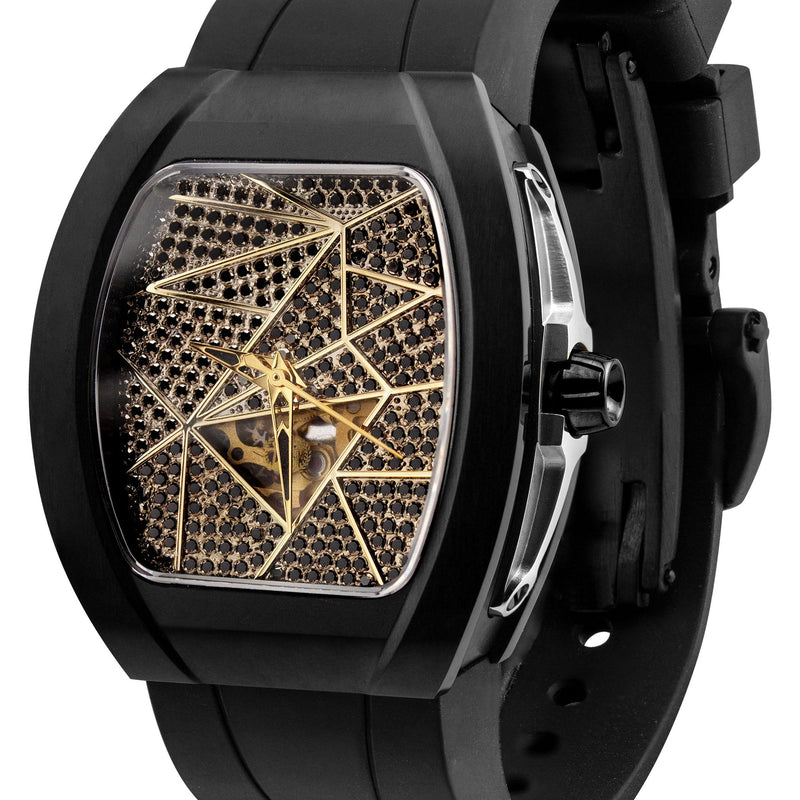 Frost NYC Diamond Evolution Women's Watch - Automatic Skeleton Black Triangle DLC | WFRST-01-TD-B Black Band | Pre - Sale