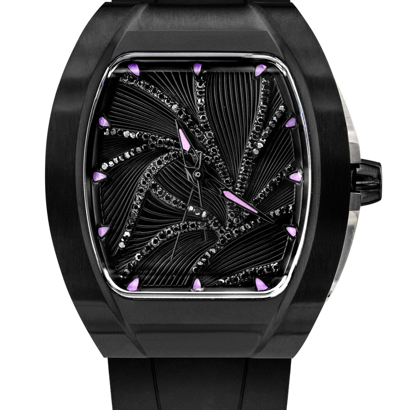 Frost NYC Diamond Evolution Women's Watch - Automatic Skeleton Black Leaves DLC | WFRST-01-LD-B Black Band | Pre - Sale