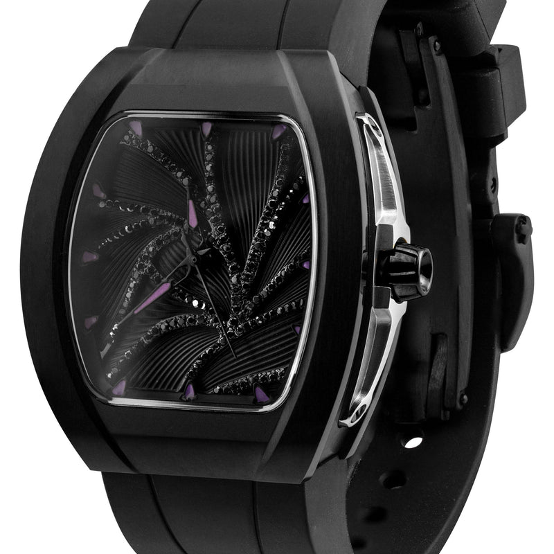 Frost NYC Diamond Evolution Women's Watch - Automatic Skeleton Black Leaves DLC | WFRST-01-LD-B Black Band | Pre - Sale