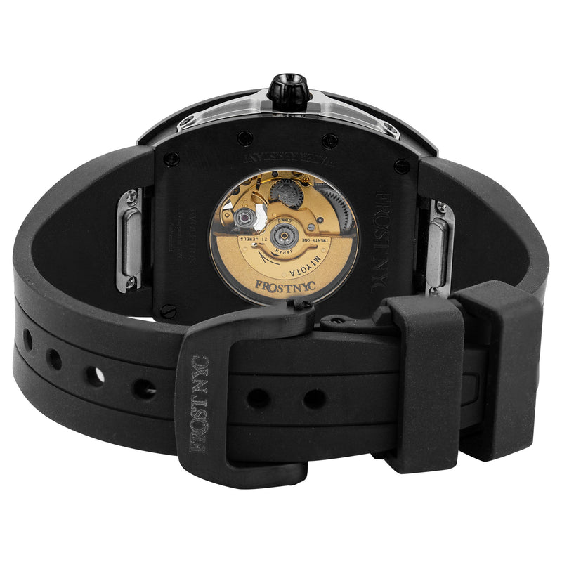 Frost NYC Diamond Evolution Women's Watch - Automatic Skeleton Black Leaves DLC | WFRST-01-LD-B Black Band | Pre - Sale