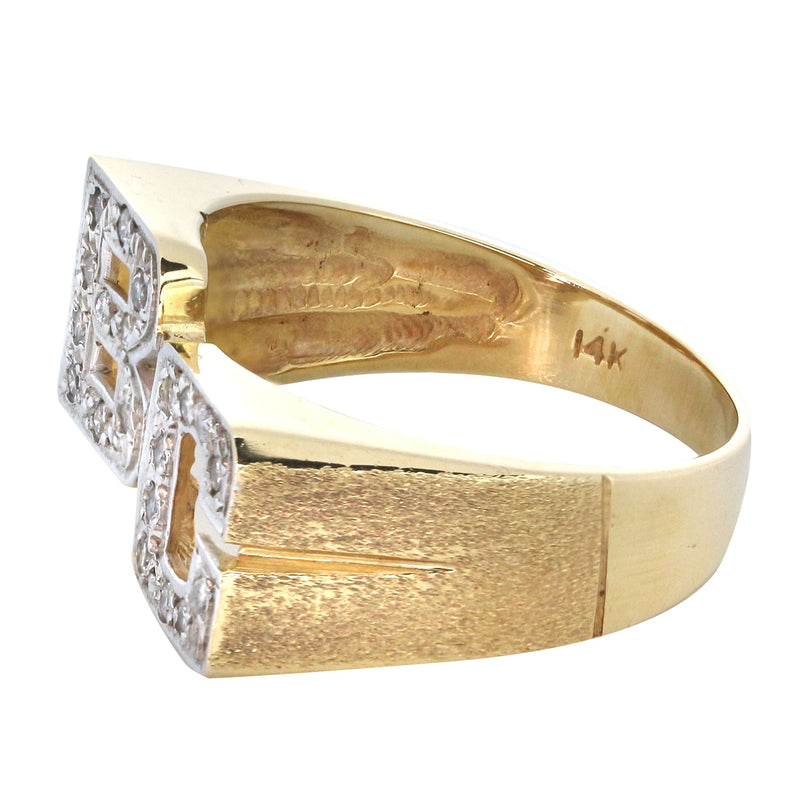 14K Diamond Initials Gold Name Ring | Style #75