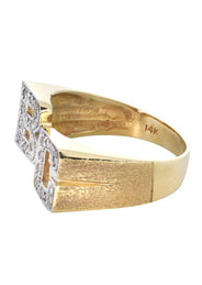 14K Diamond Initials Gold Name Ring | Style #75
