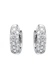 Silver Round Clear CZ Hoop Earrings | Appx. 2.3 Grams