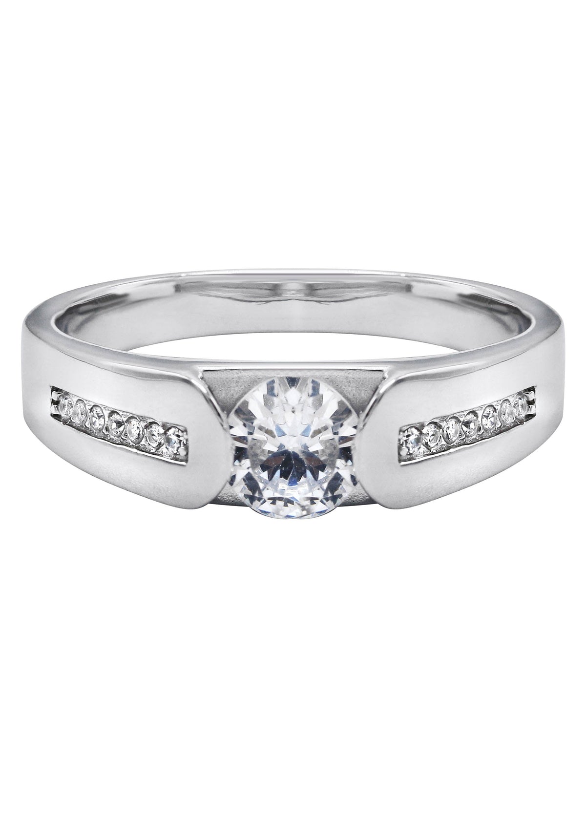 Mens Silver CZ Stud Wedding Band | Appx 5 Grams