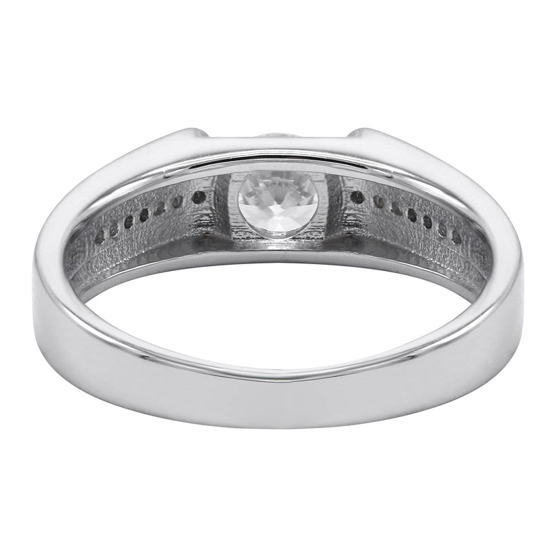 Mens Silver CZ Stud Wedding Band | Appx 5 Grams