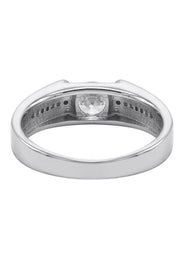 Mens Silver CZ Stud Wedding Band | Appx 5 Grams