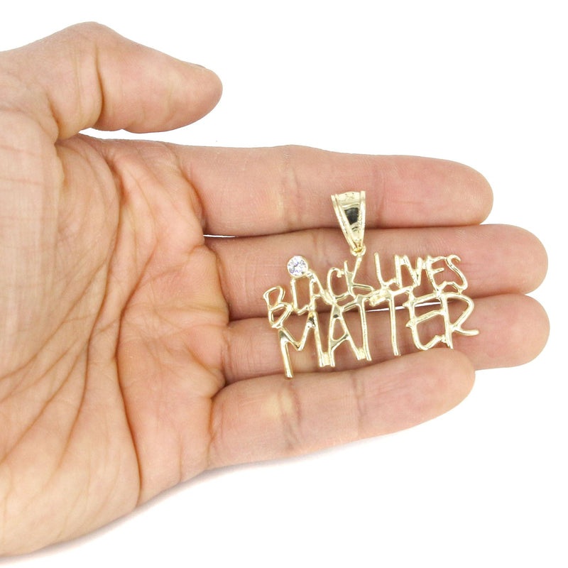 10K Yellow Gold Black Lives Matter Necklace | Appx 13.6 Grams