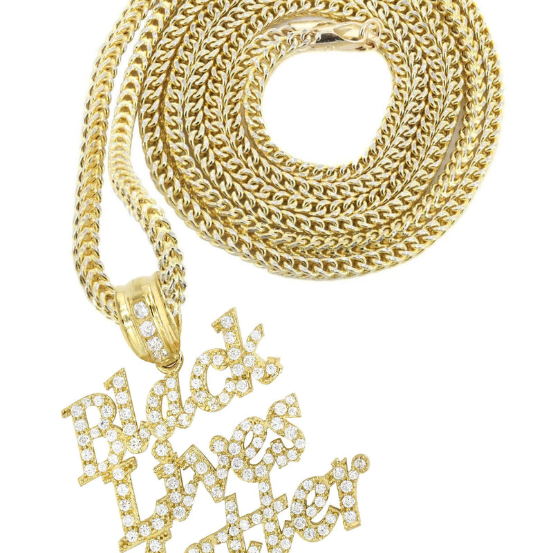 10K Yellow Gold Black Lives Matter Necklace | Appx 19.8 Grams