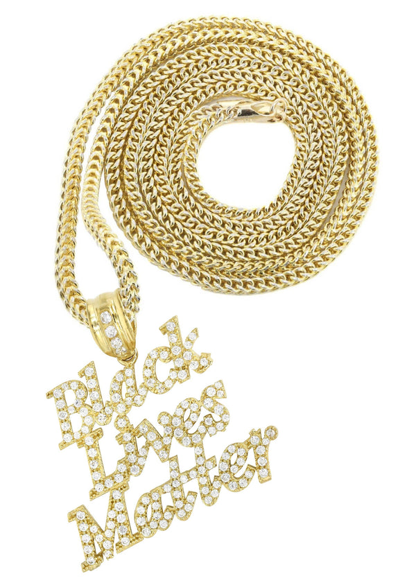 10K Yellow Gold Black Lives Matter Necklace | Appx 19.8 Grams
