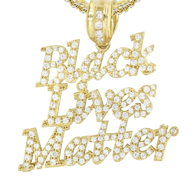 10K Yellow Gold Black Lives Matter Necklace | Appx 19.8 Grams