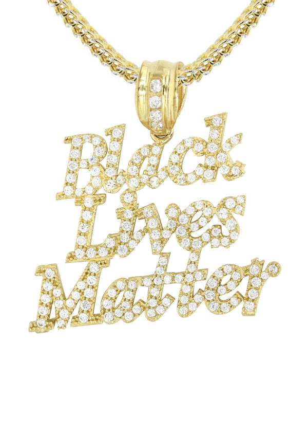 10K Yellow Gold Black Lives Matter Necklace | Appx 19.8 Grams
