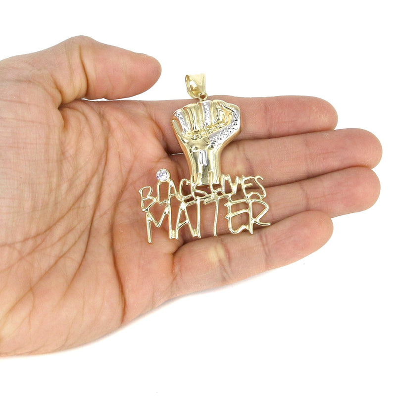 10K Yellow Gold Black Lives Matter Necklace | Appx 17 Grams