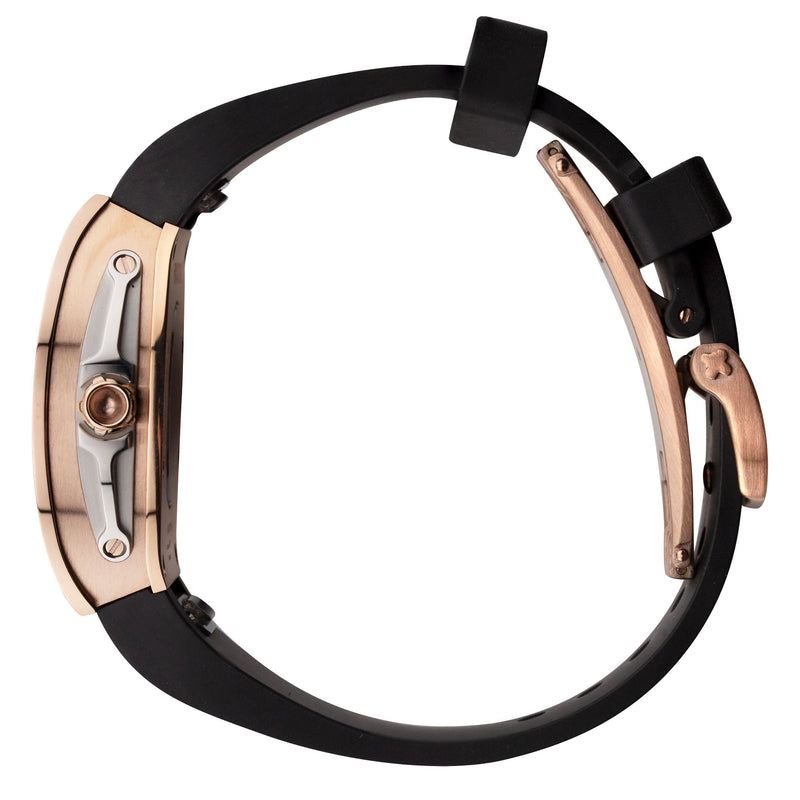 Frost NYC Diamond Evolution Women's Watch - Automatic Skeleton Rose Triangle | WFRST-01-TD-R Black Band | Pre - Sale