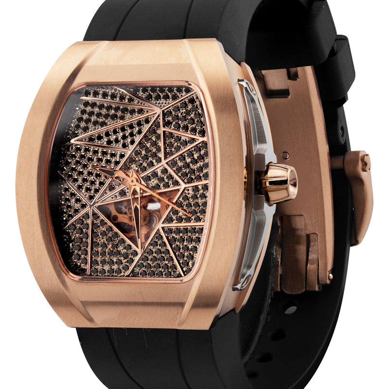 Frost NYC Diamond Evolution Women's Watch - Automatic Skeleton Rose Triangle | WFRST-01-TD-R Black Band | Pre - Sale