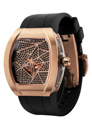 Frost NYC Diamond Evolution Women's Watch - Automatic Skeleton Rose Triangle | WFRST-01-TD-R Black Band | Pre - Sale