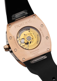Frost NYC Diamond Evolution Women's Watch - Automatic Skeleton Rose Triangle | WFRST-01-TD-R Black Band | Pre - Sale