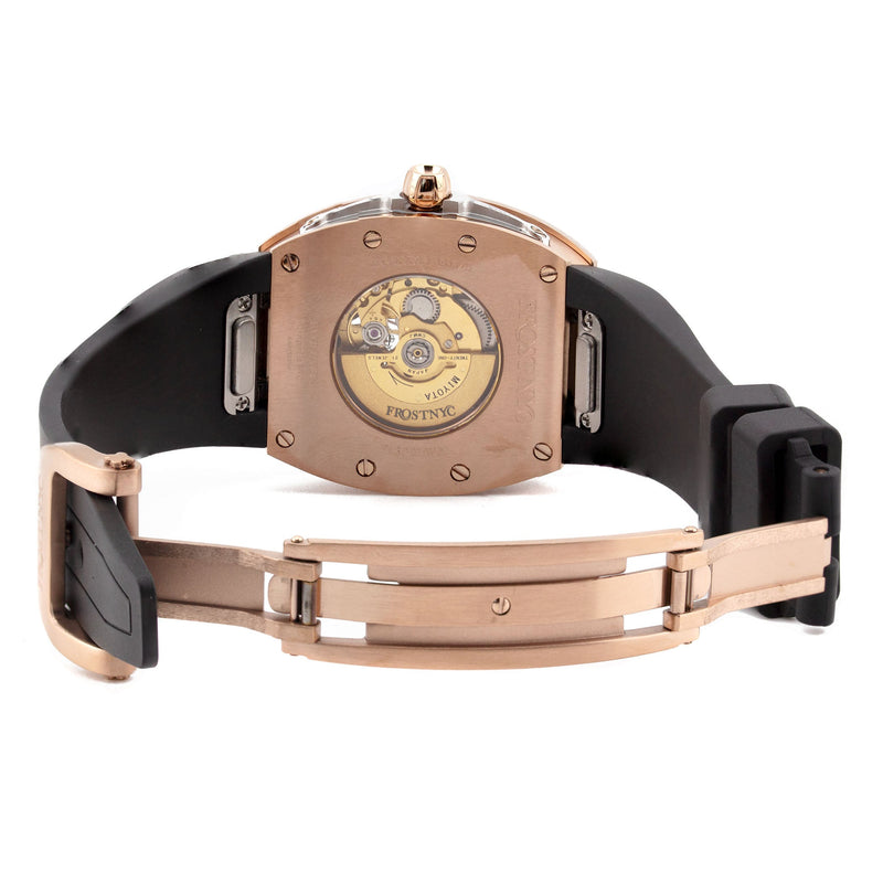 Frost NYC Diamond Evolution Women's Watch - Automatic Skeleton Rose Triangle | WFRST-01-TD-R Black Band | Pre - Sale