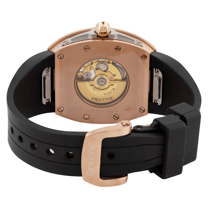 Frost NYC Diamond Evolution Women's Watch - Automatic Skeleton Rose Triangle | WFRST-01-TD-R Black Band | Pre - Sale