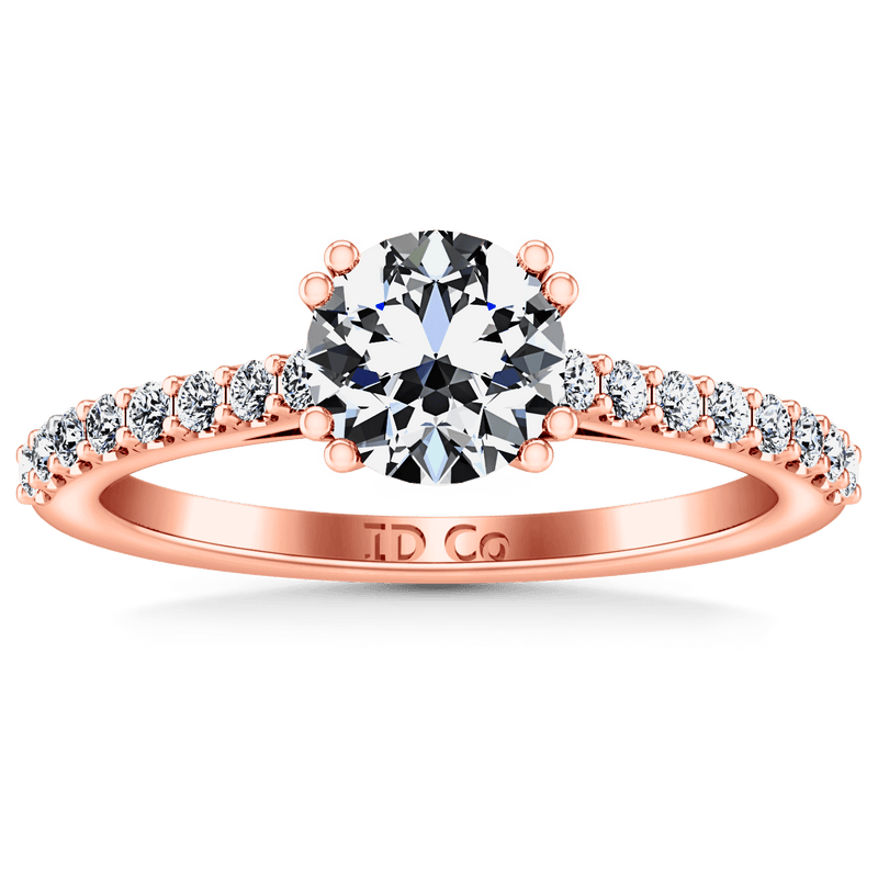 Pave Diamond Engagement Ring Legacy 14K Rose Gold