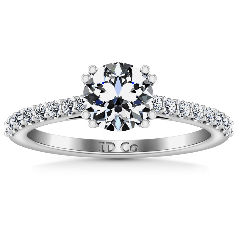 Round Diamond Pave Engagement Ring Legacy 14K White Gold