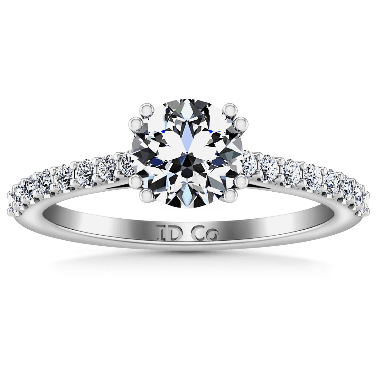 Round Diamond Pave Engagement Ring Legacy 14K White Gold