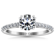 Round Diamond Pave Engagement Ring Legacy 14K White Gold