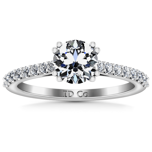 Round Diamond Pave Engagement Ring Legacy 14K White Gold