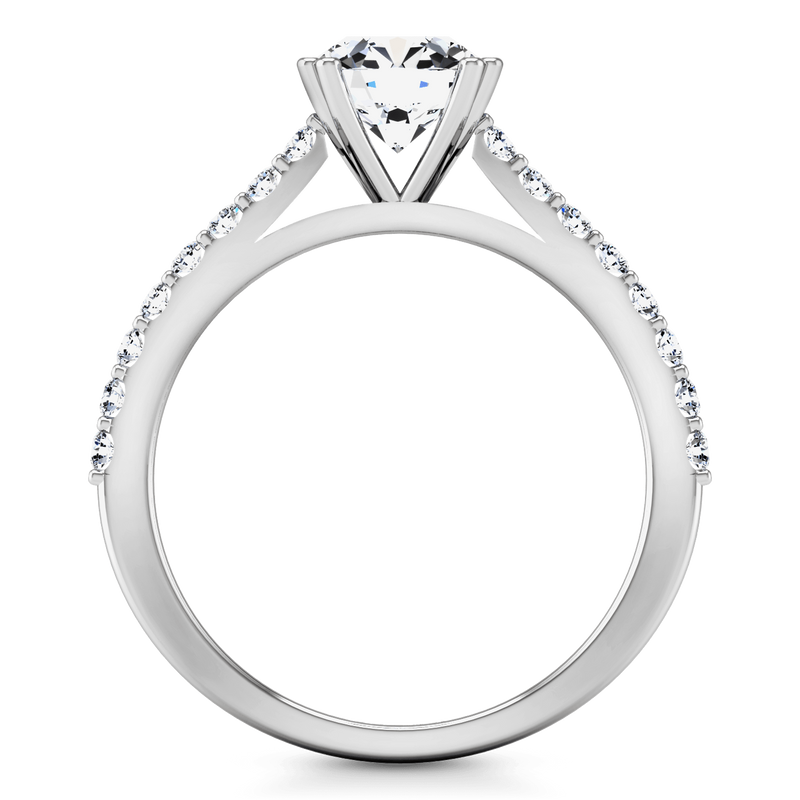 Round Diamond Pave Engagement Ring Legacy 14K White Gold