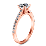 Pave Diamond Engagement Ring Legacy 14K Rose Gold