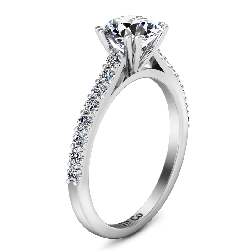 Round Diamond Pave Engagement Ring Legacy 14K White Gold