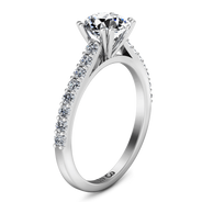 Round Diamond Pave Engagement Ring Legacy 14K White Gold