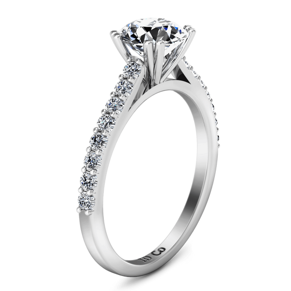 Round Diamond Pave Engagement Ring Legacy 14K White Gold