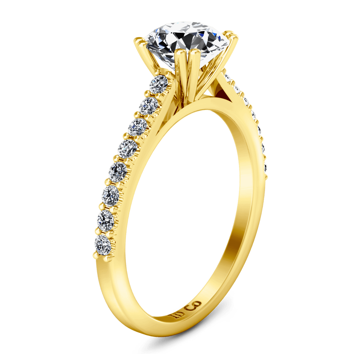 Pave Diamond EngagementRing Legacy 14K Yellow Gold