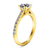 Pave Diamond EngagementRing Legacy 14K Yellow Gold